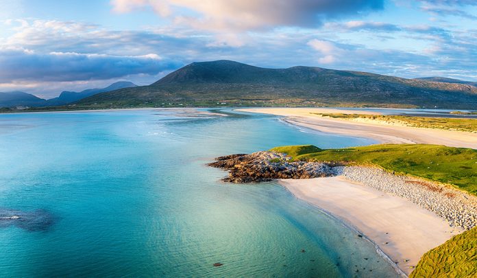 Beautiful Luskentyre beach from Seilebost on the Isle of Harris